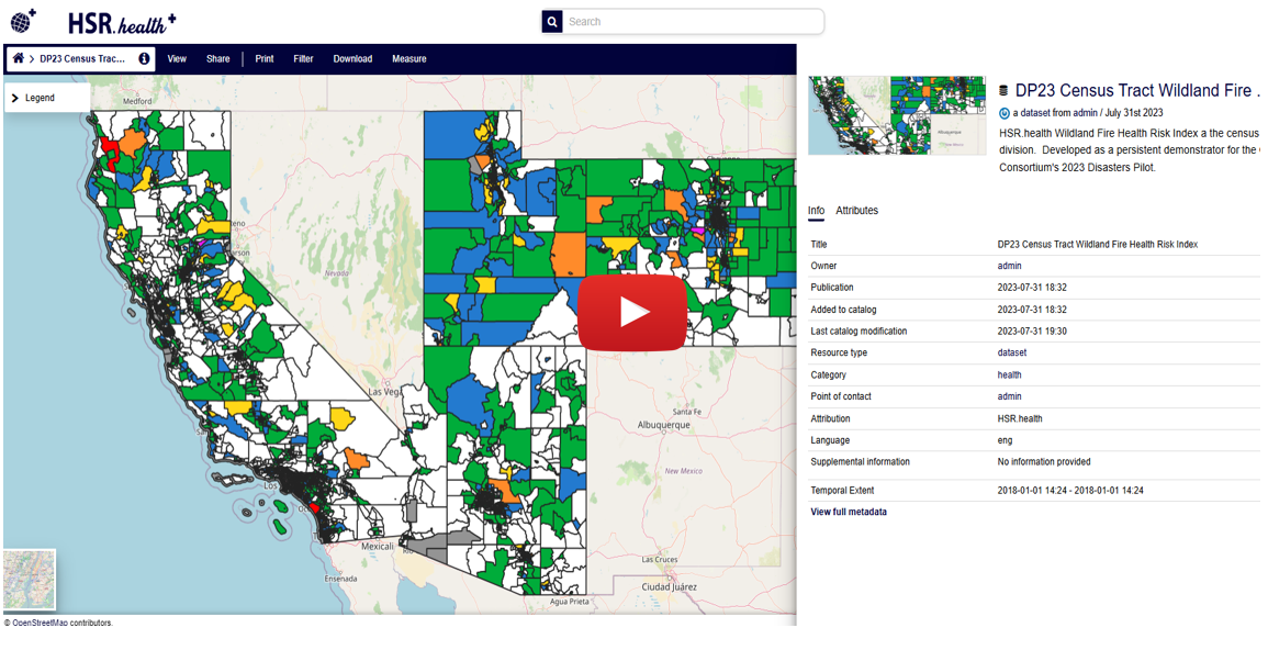 Western US Wildland Fire Health Risk Index